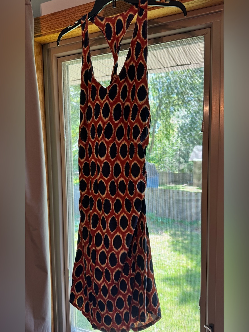 Patagonia Black and Rust Oval-Print Racerback Dress